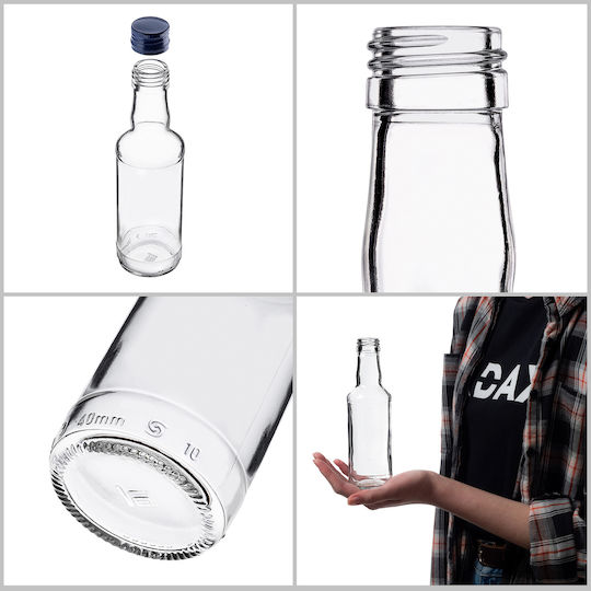 Glass Bottle 200ml Navy Blue Cap 1 Pc