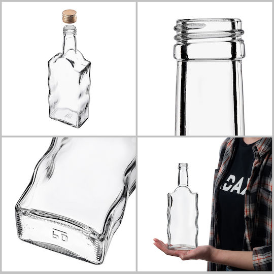 Glass 500ml Liqueur Bottle Gold Cap 1 Pc