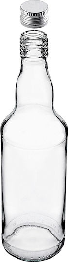 Glass Bottle 500ml Silver Cap 10 Pcs