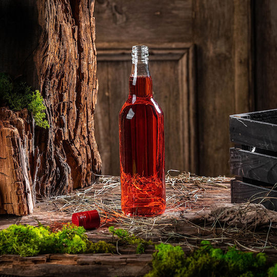 Glass Bottle 500ml Long Black Cap 1 Pc