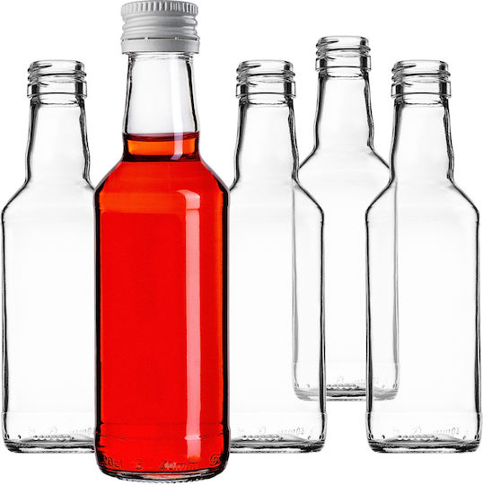 Glass Bottle 200ml White Cap 10 Pcs