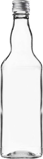 Glass Bottle 500ml Silver Cap 10 Pcs