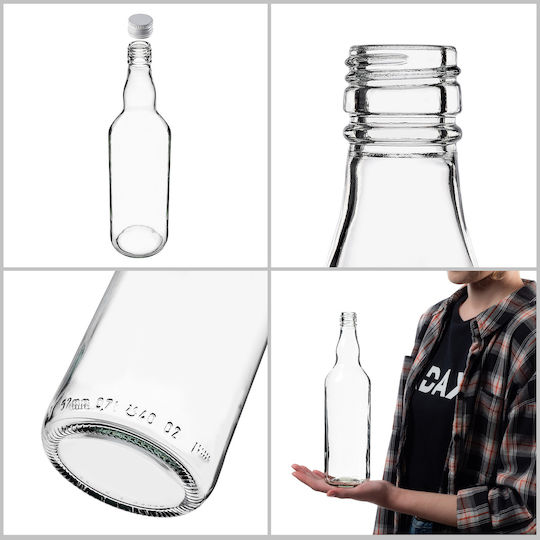 Glass Bottle 700ml White Cap 1 Pc