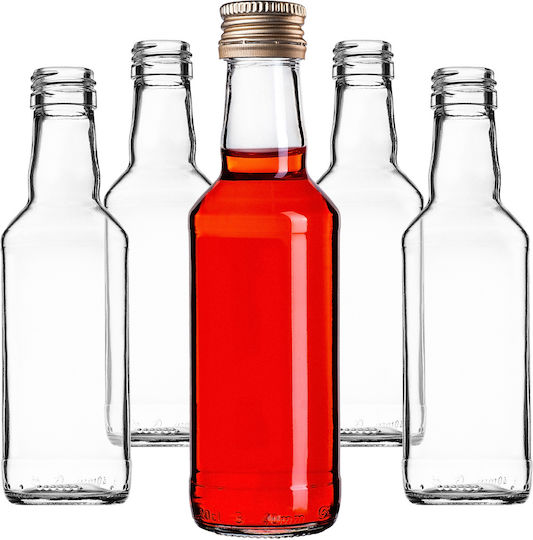 Glassflasche 200ml Goldener Verschluss 1 Stück