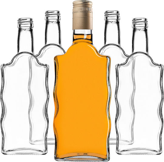 Glass 500ml Liqueur Bottle Long Golden Cap 1 Pc