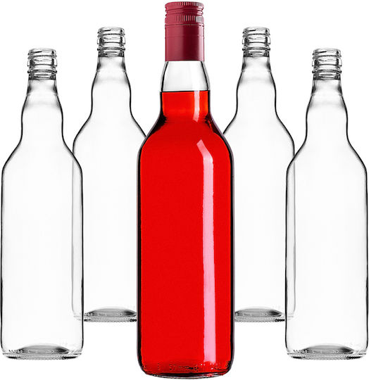 Glass Bottle 700ml Long Red Cap 1 Pc