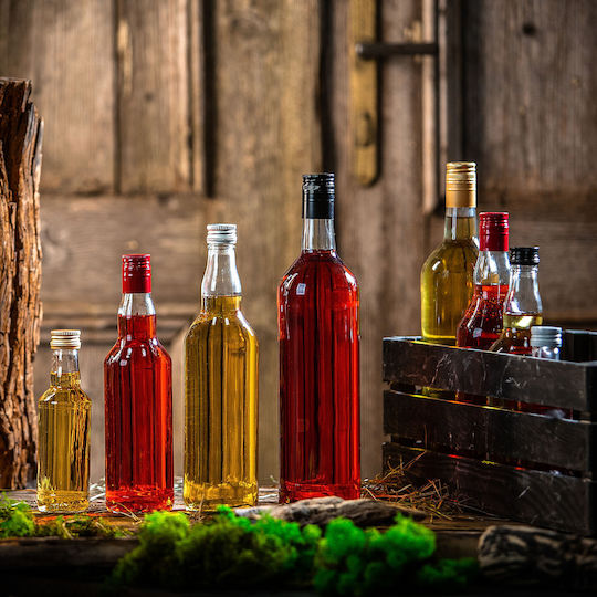 Kadax Glasflasche 700ml Lange Rote Kappe 5 Stück