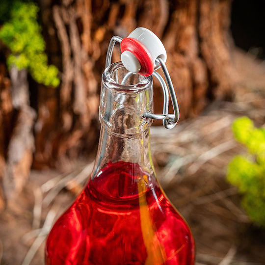 Glass Bottle 1l 1000 Ml Liqueurs Wine Drinks Mechanical Cork