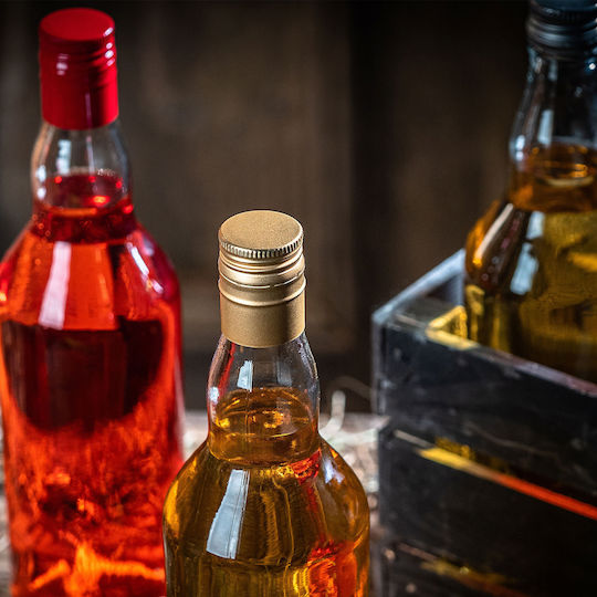 Glass Bottle 700ml Long Black Cap 5 Pcs