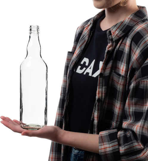 Glass Bottle 700ml Long Black Cap 5 Pcs