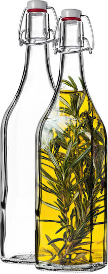Glass Bottle 1l 1000 Ml Liqueurs Wine Drinks Mechanical Cork