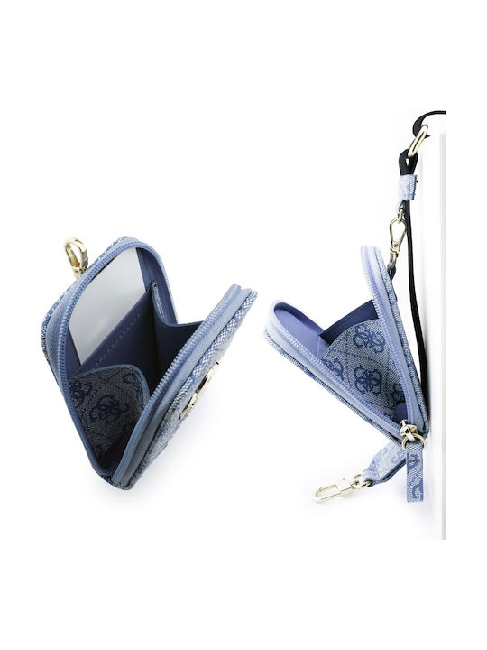 Guess Neck Cord Wallet Fabric Blue