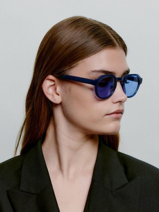 A.Kjaerbede Zan Unisex Sunglasses with Blue Frame and Blue Lens KL2318-013