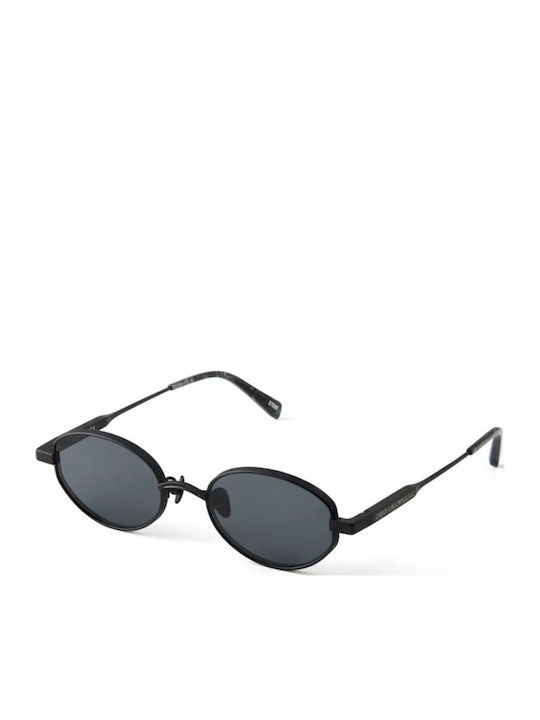 Oscar & Frank Oxf Provenza Unisex Sonnenbrillen mit Schwarzem Metallischen Rahmen und Schwarzem Glas