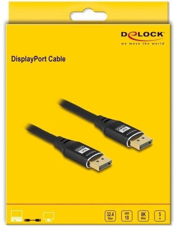 DeLock Cable DisplayPort Male - DisplayPort Male 5m Black