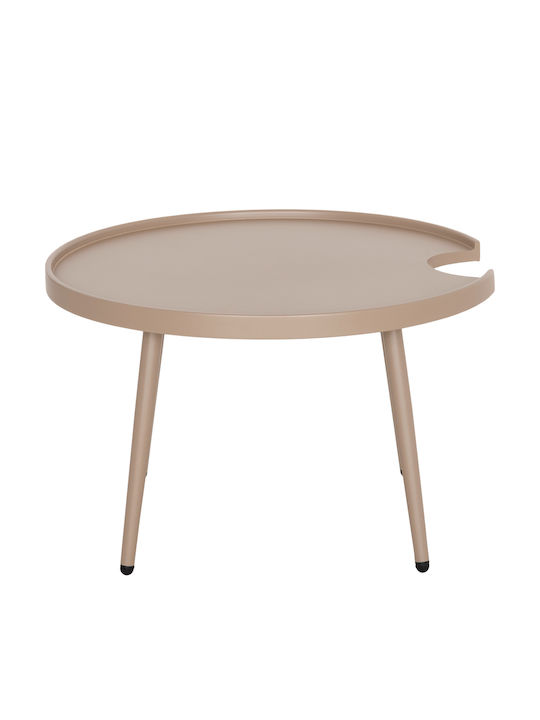Masă Camera De Zi Pentru Spații Mici Exterioare Din Aluminiu Teroc Cappuccino 70x70x44cm