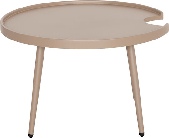 Sitting Room Table for Small Outdoor Spaces Aluminum Teroc Cappuccino 70x70x44cm