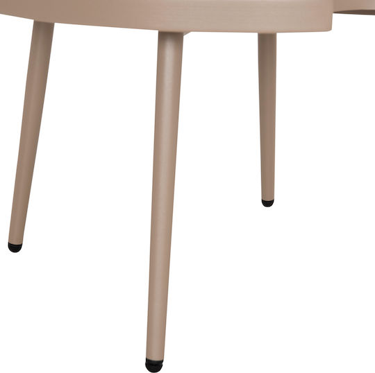 Sitting Room Table for Small Outdoor Spaces Aluminum Teroc Cappuccino 70x70x44cm