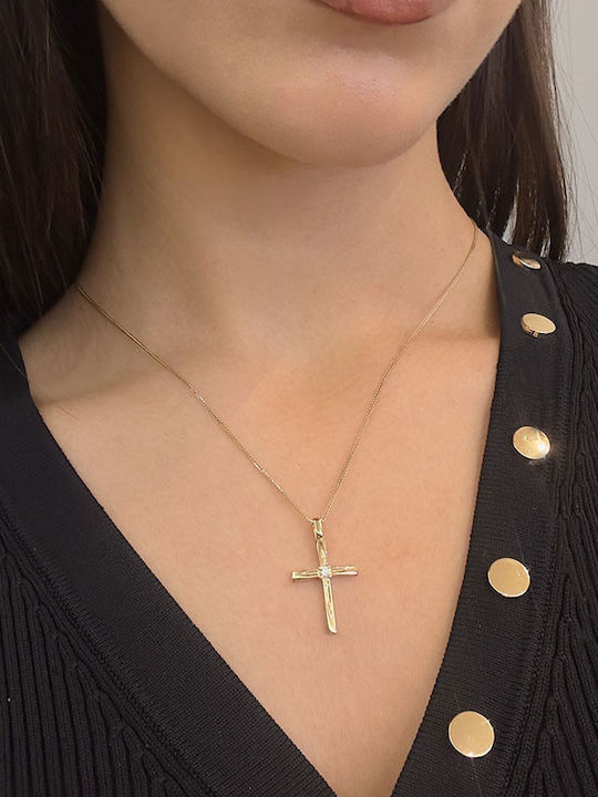 Goldjewels Χρυσός Σταυρός 9Κ Διπλής Όψης