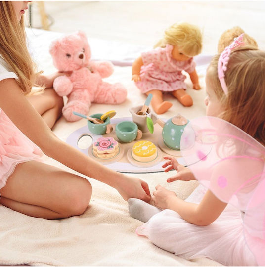 MalPlay Tea Set Toy Made of Wood for Ages 3+