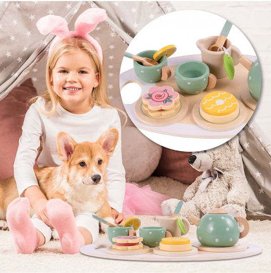 MalPlay Tea Set Toy Made of Wood for Ages 3+