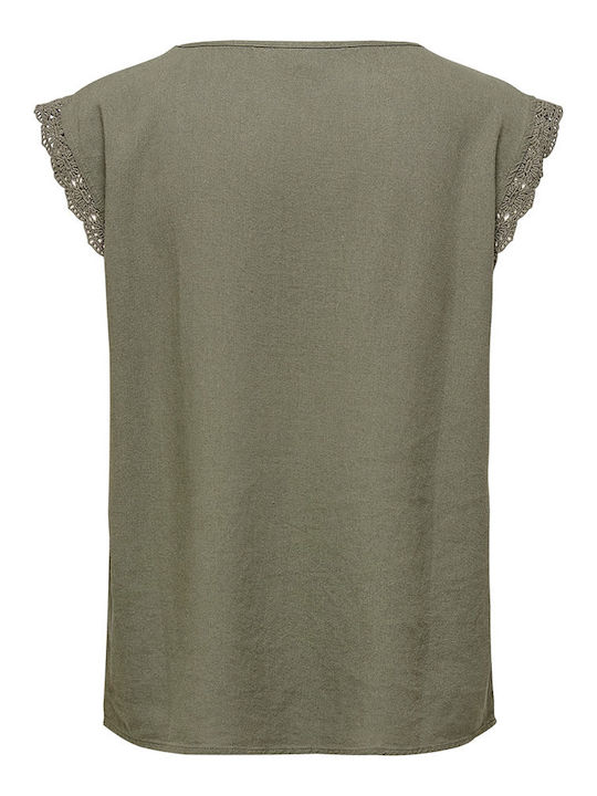 Women's Blouse Short Sleeve Khaki