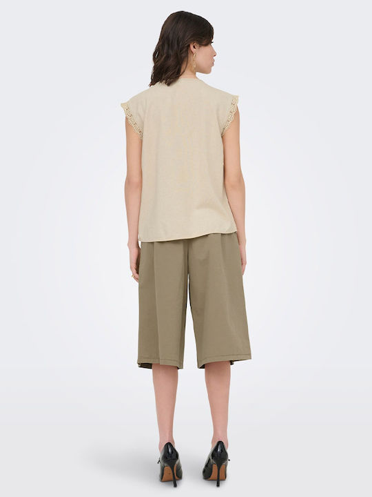 Women's Short Sleeve Blouse Sand