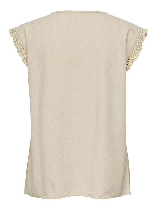 Women's Short Sleeve Blouse Sand