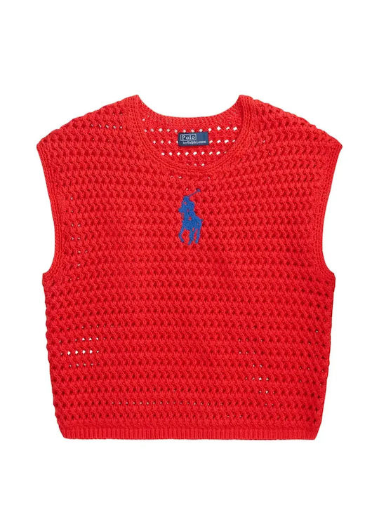 Women's Sleeveless Red Sweater