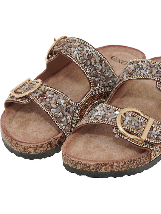 Women's Flat Sandals Tabac Brown
