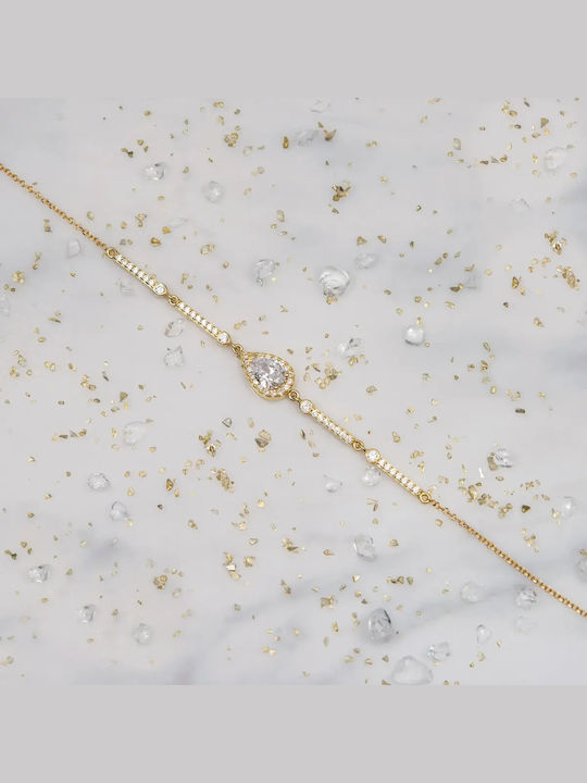 Set with Necklace Earrings Ring & Bracelet from 14K Gold with Stones