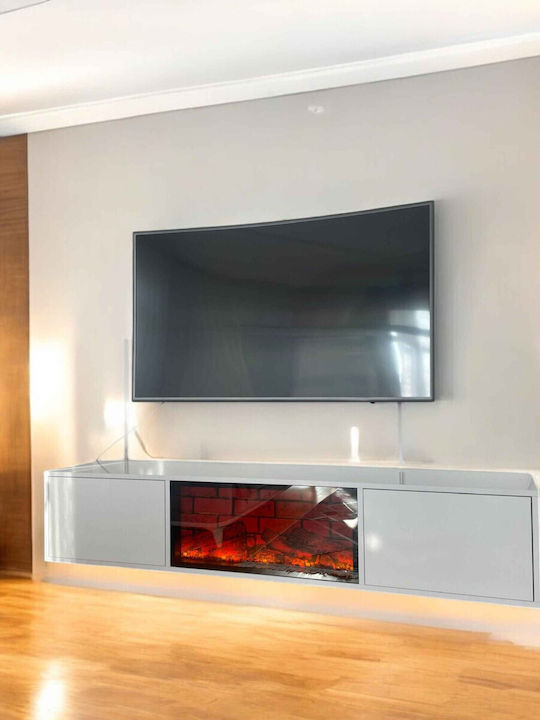 Stewehome Unitate Modernă Suspendată Albă Pentru Stand TV Cu Șemineu