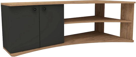 Stewehome Colțar Stand TV Stejar – Antracit MDF Cu Dulapuri
