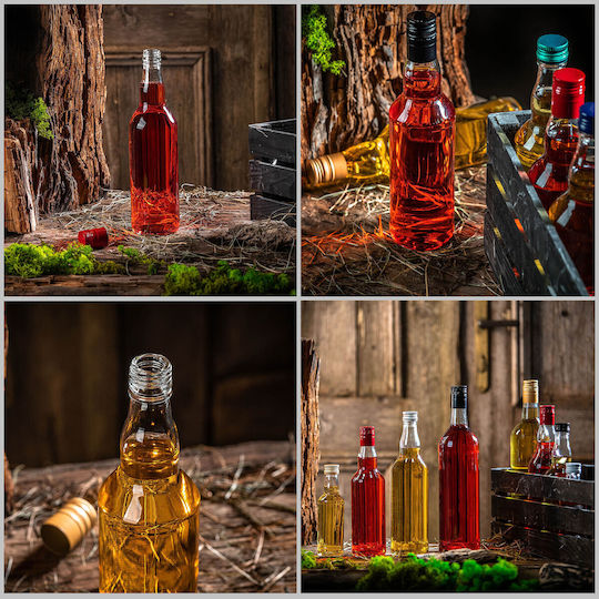 Glass Bottle 500ml Red Cap 10 Pcs