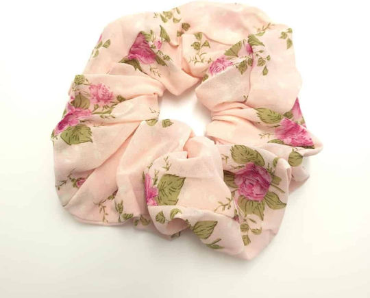 Elastic Pentru Păr Scrunchie Floral Mărime Mare Roz