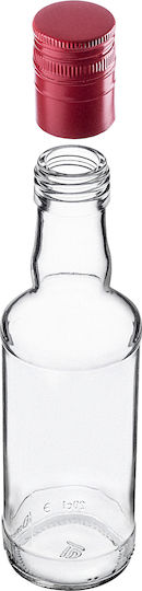 Glass Bottle 200ml Long Red Cap 1 Pc