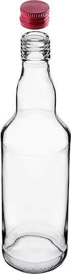 Glass Bottle 500ml Red Cap 10 Pcs