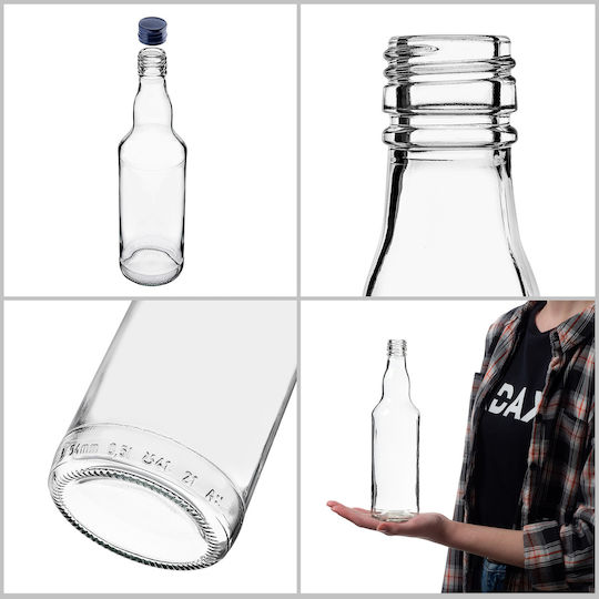 Glass Bottle 500ml Navy Blue Cap 10 Pcs