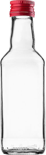 Glass Bottle 200ml Red Cap 1 Pc