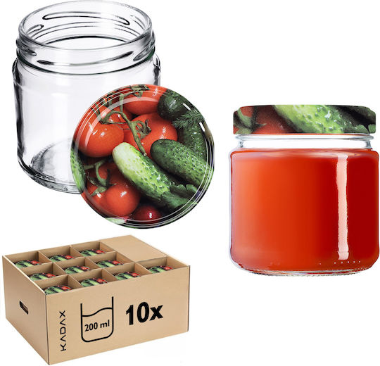 Kadax Glass Jar with Lid 200ml (10pcs)
