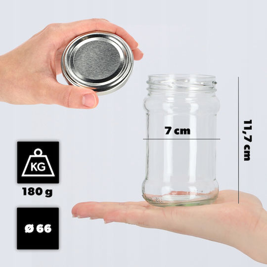 Kadax Borcan Din Sticlă Cu Capac 315ml (10 Buc)