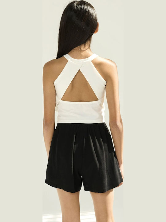 Kinderoberteile Crop Top Ärmellos Ecru