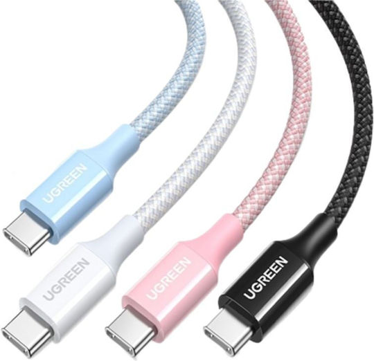 Ugreen Braided USB 2.0 Cable USB-C Male - USB-C 60W Pink 1m 35441