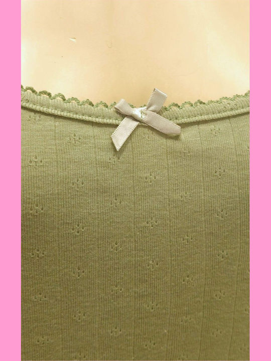 Harmony Summer Women's Cotton Pyjama Blouse Green