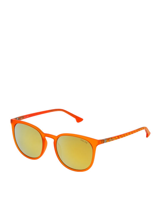 Police Unisex Sunglasses With Orange Frame And Orange Lens