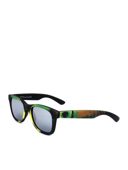 Italia Independent Men's Sunglasses with Black Horn-Rimmed Frame and Grey Lenses 0090 TUC 009