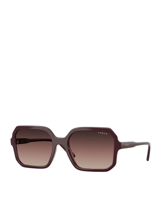 Vogue Unisex Sunglasses with Burgundy Horn-Rimmed Frame and Burgundy Lens VO5696S 3284E2