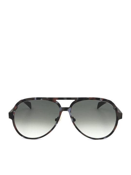 Italia Independent Herren Sonnenbrille mit Marineblauem Horn umrandetem Rahmen und Grünem Glas 0021.093.000