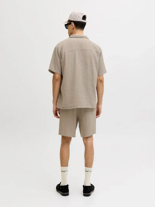 Памучна Риза с Къс Ръкав със Стандартна Кройка Vintage Khaki