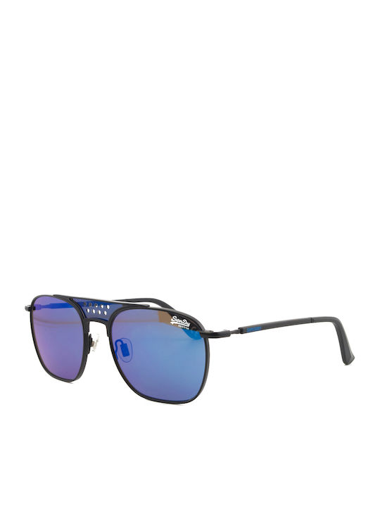 Superdry Trophy Men's Sunglasses with Black Metal Frame and Blue Lens